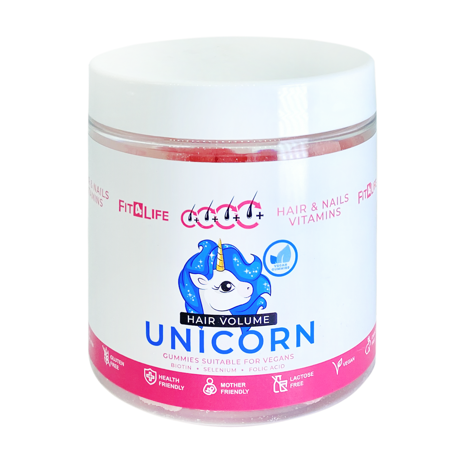 Fit 4 Life Hair Volume Unicorn Gummies - 300g - Beauty Vitamins