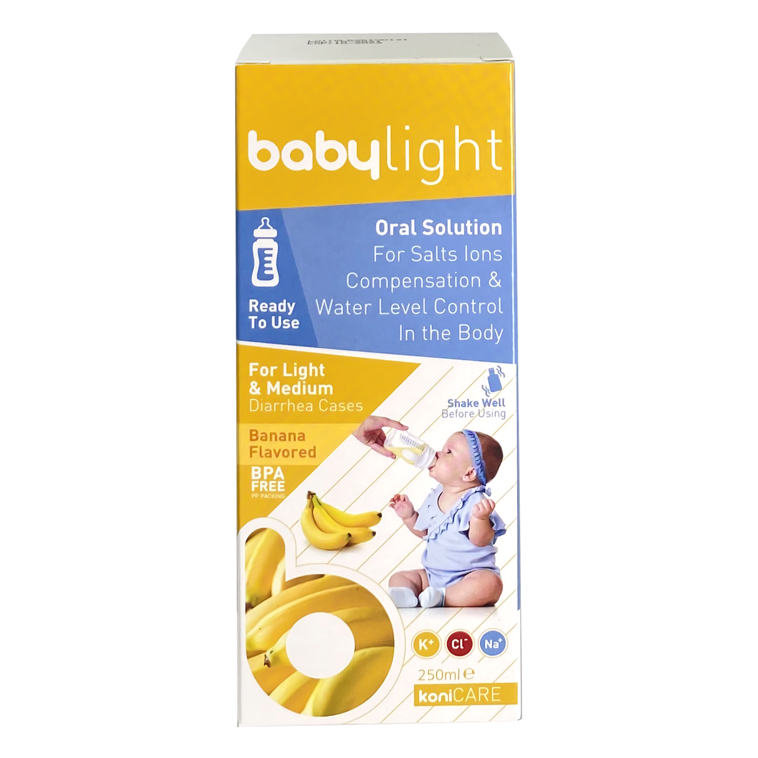 Konicare Babylight Oral Solution Banana Flavor 250ML prevent dehydration