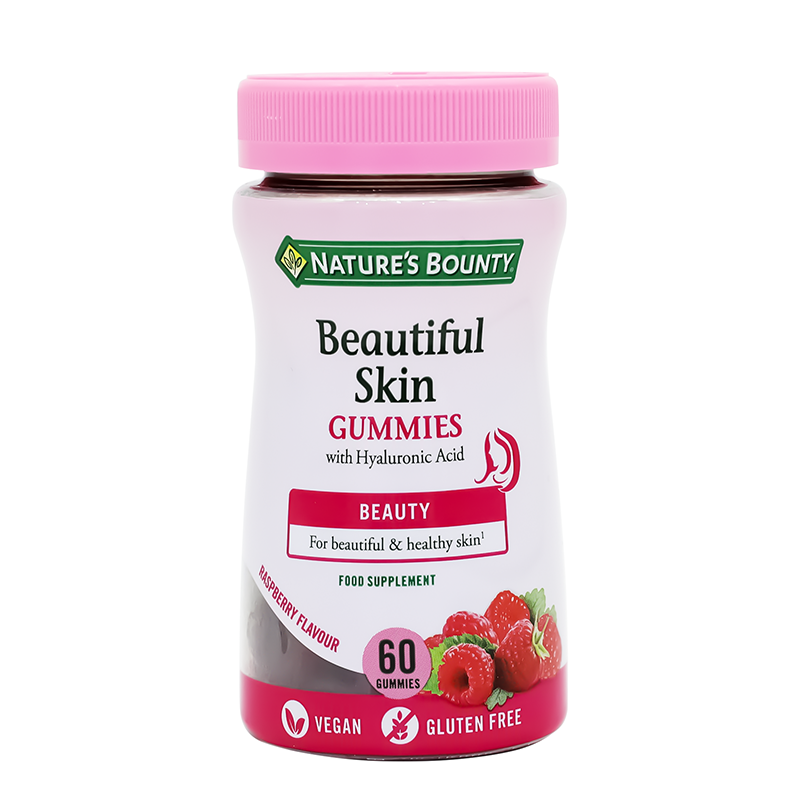 Natures Bounty Beautiful Skin 60 Gummies Raspberry Flavour