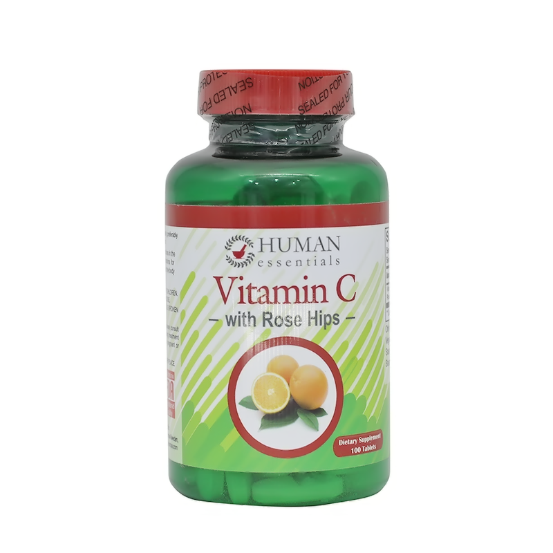 Human Essentials Vitamin C 1000 mg With Rose Hips Tabs 100'S