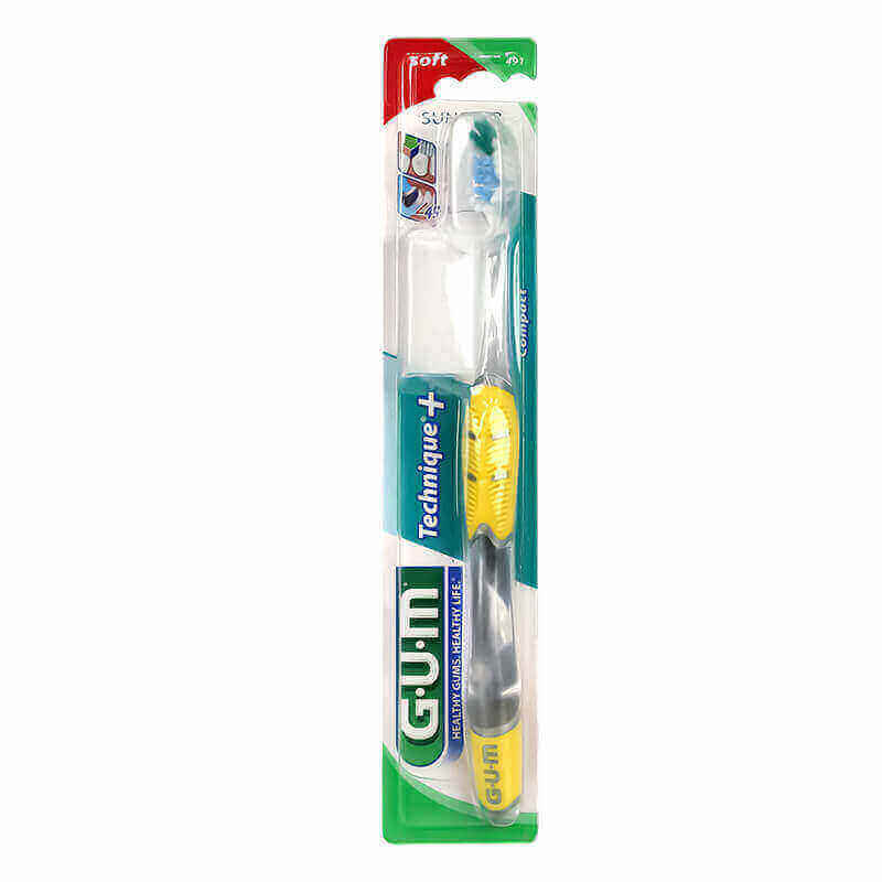 بتلر جم تكنيك بلس كومباكت فرشاة أسنان ناعمة 1 قطعة