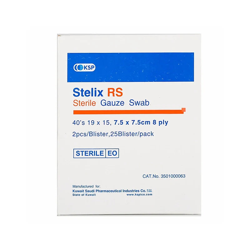 Stelix Sterile 8Ply Size 7.5×7.5Cm 40'S