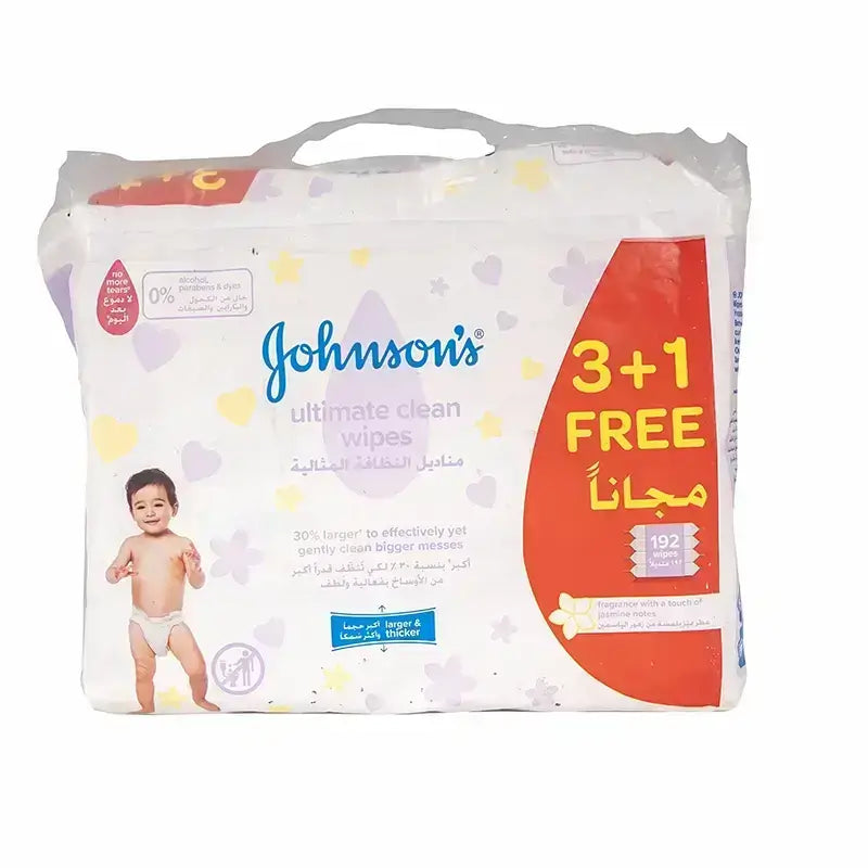 Johnsons Ultimate Clean Wipes 48's 3+1 Free