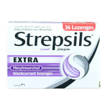 Strepsils Extra Blackcurrant lozenges for sore throat relief 36s