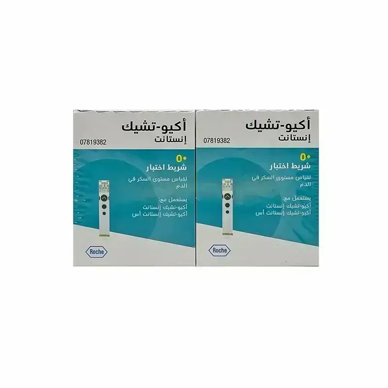 أكيو تشيك إنستانت شرائط اختبار السكر عرض عبوتين × 50 شريط