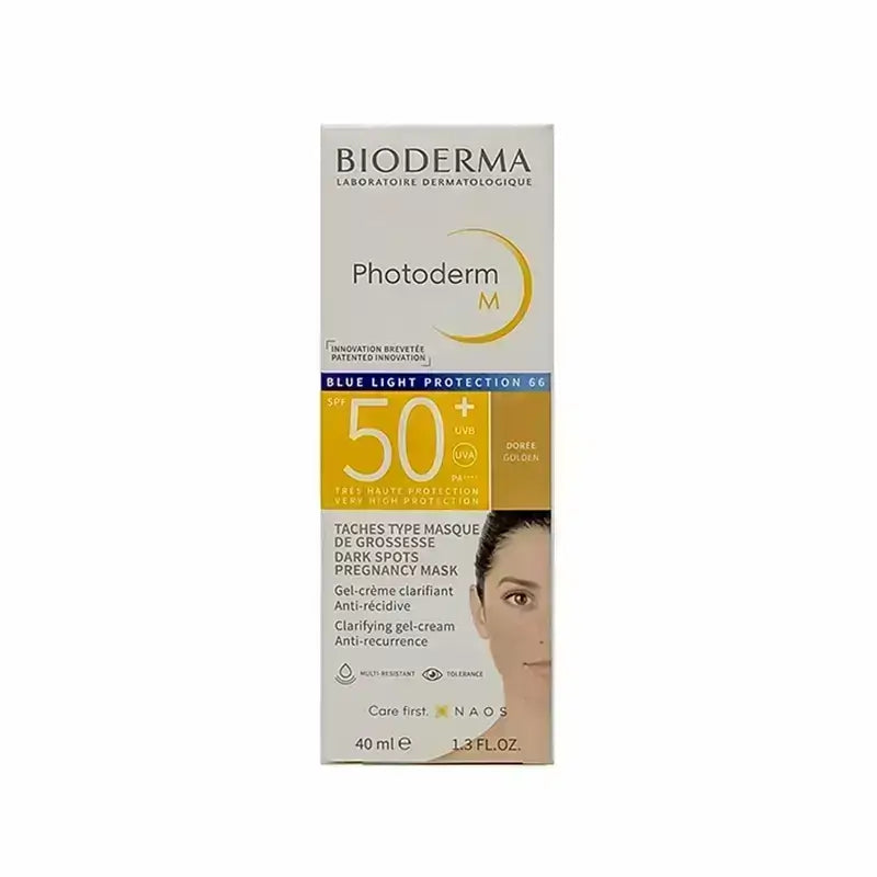 بيوديرما فوتوديرم ام جل كريم بلون ذهبي واقي للشمس بعامل حماية +50 - 40 مل