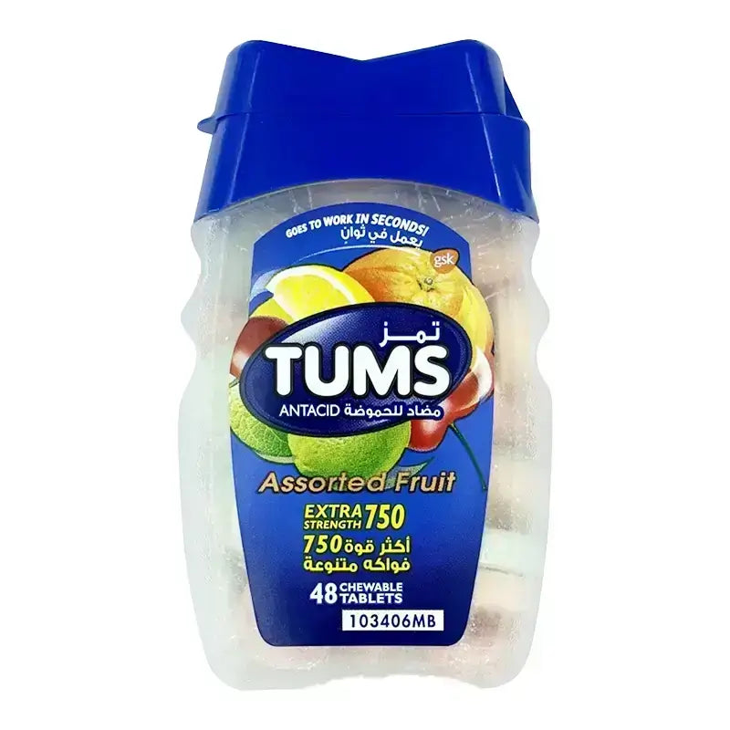 Tums Assorted Fruit 750 48 Chewable Tablets