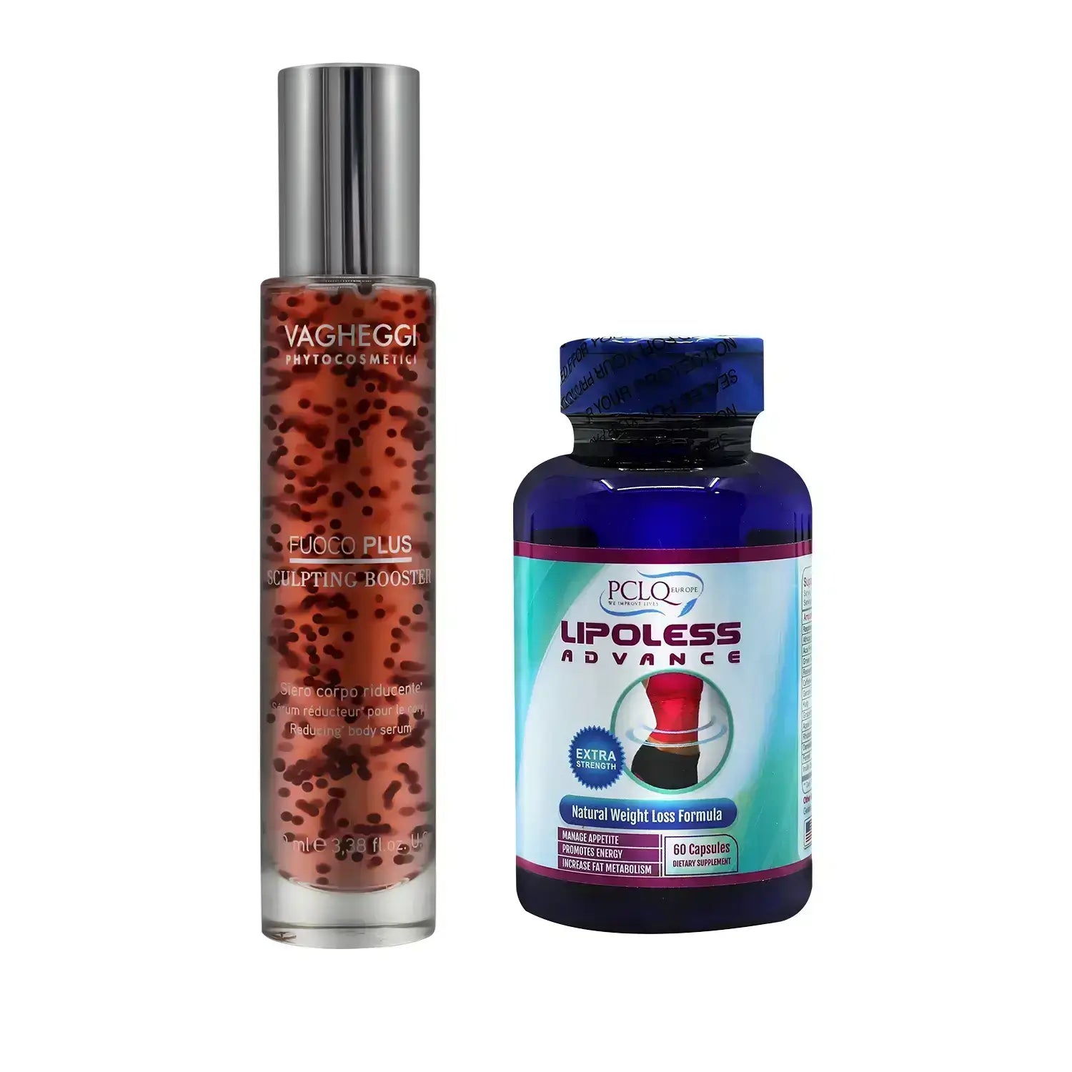 Lipoless Advance Capsules + VAGHEGGI Fuoco Plus Reducing Body Serum Offer Package