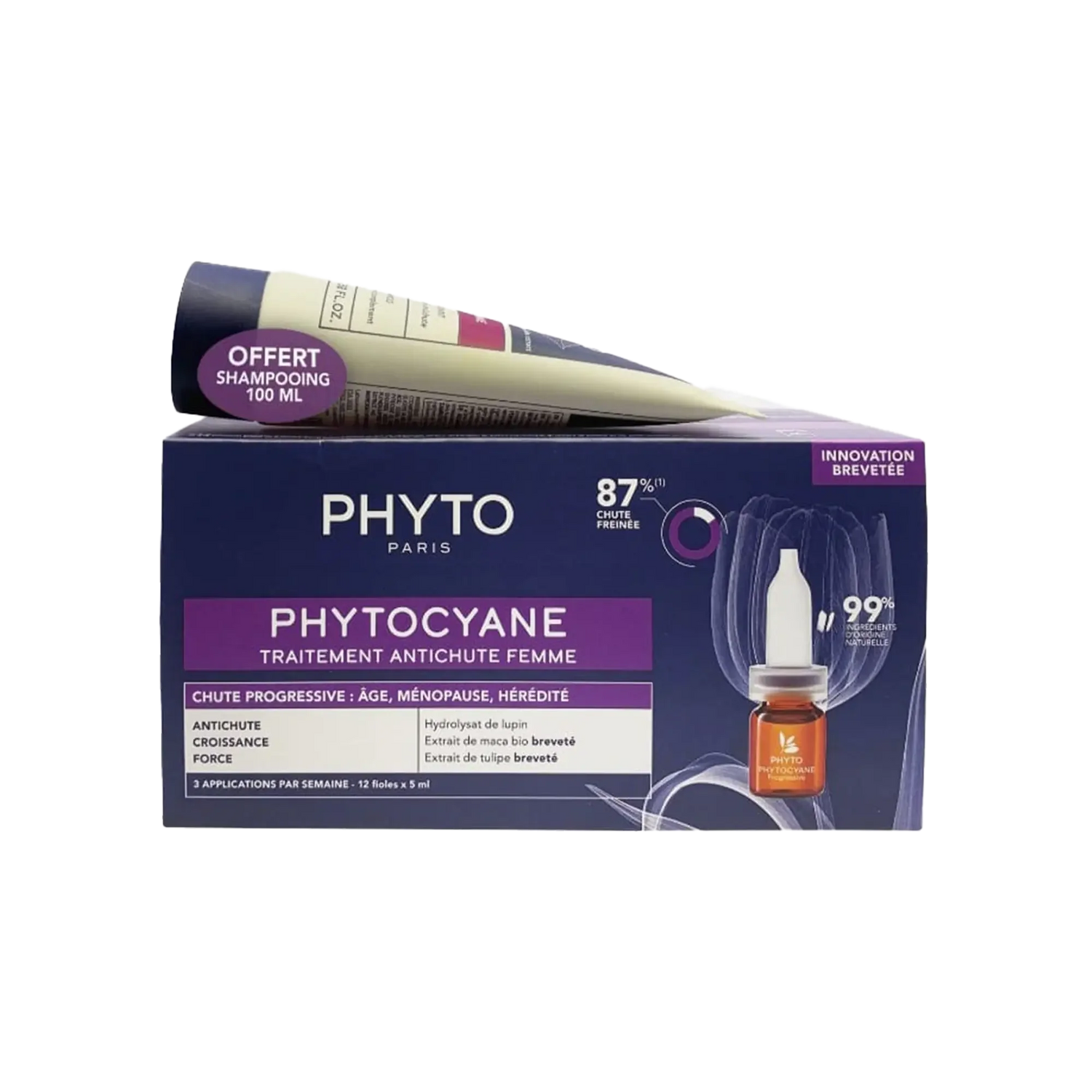 Phyto Phytocyane Progressive Ampoules For Woman + Shampoo 100 ml Free