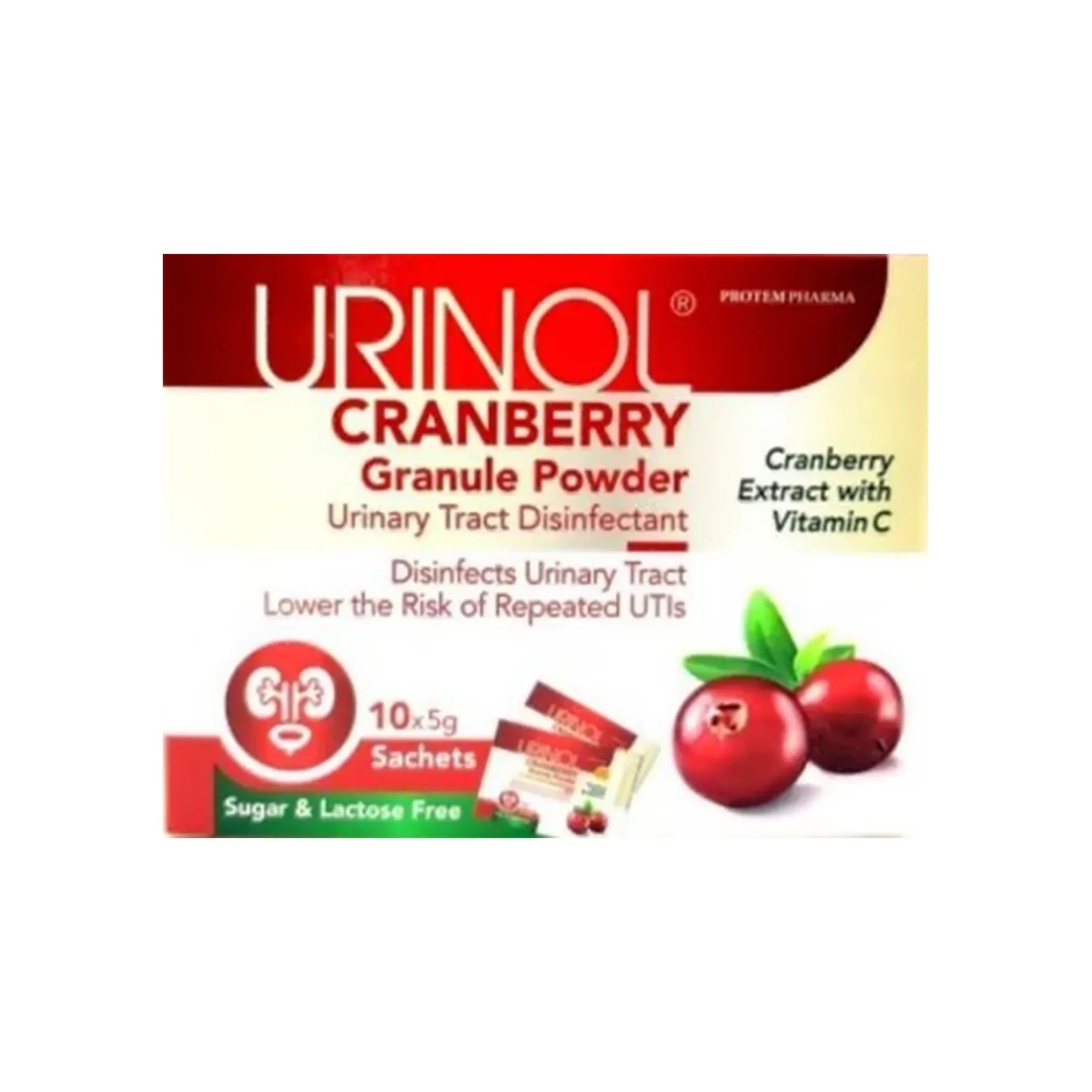urinol cranberry powder with vitamin c 10 sachets