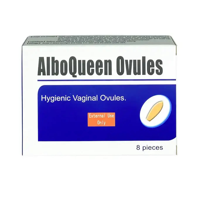 AlboQueen Vaginal Ovules – 8 Suppositories for Hydration & Comfort