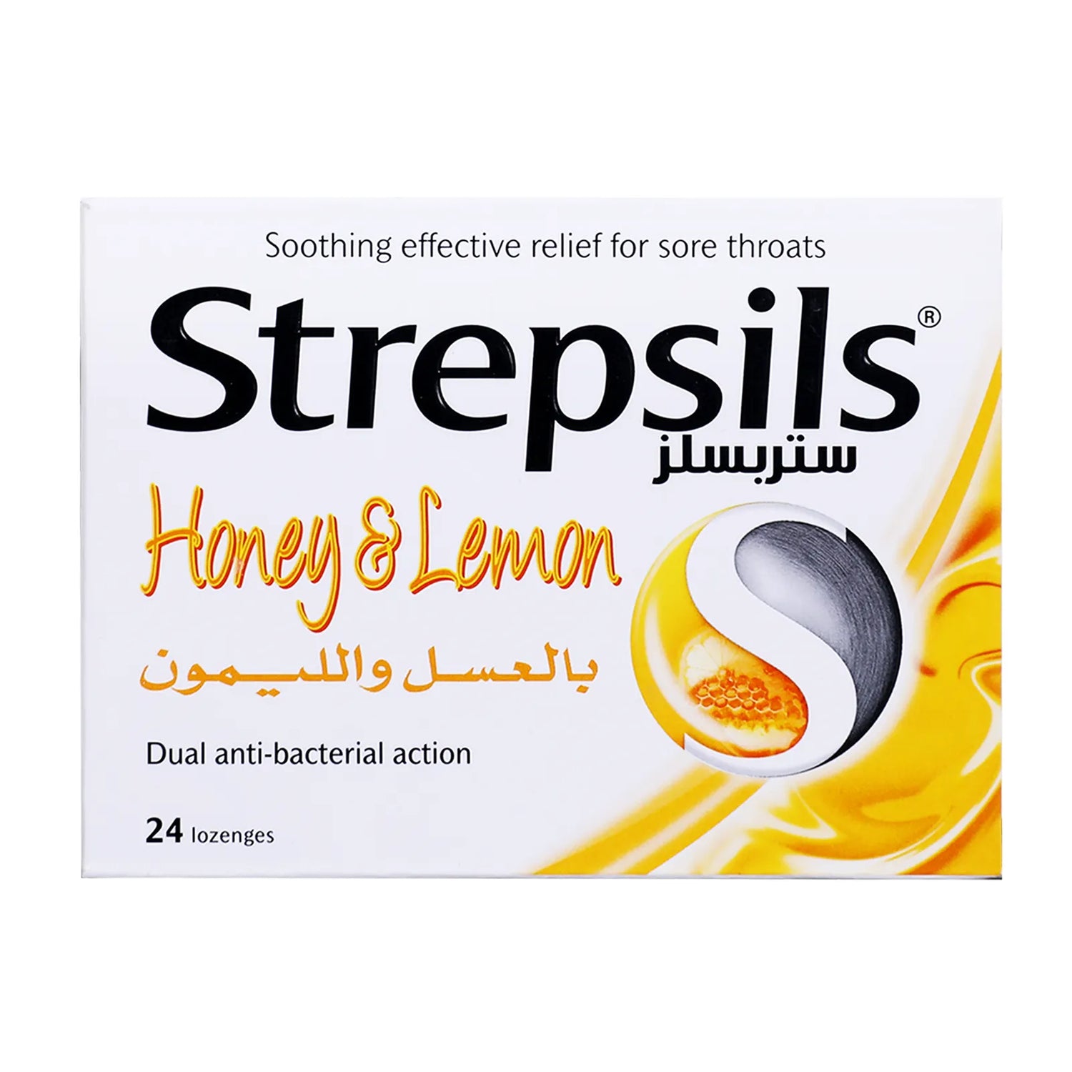 Strepsils Honey and Lemon lozenges for sore throat relief 24 lozenges