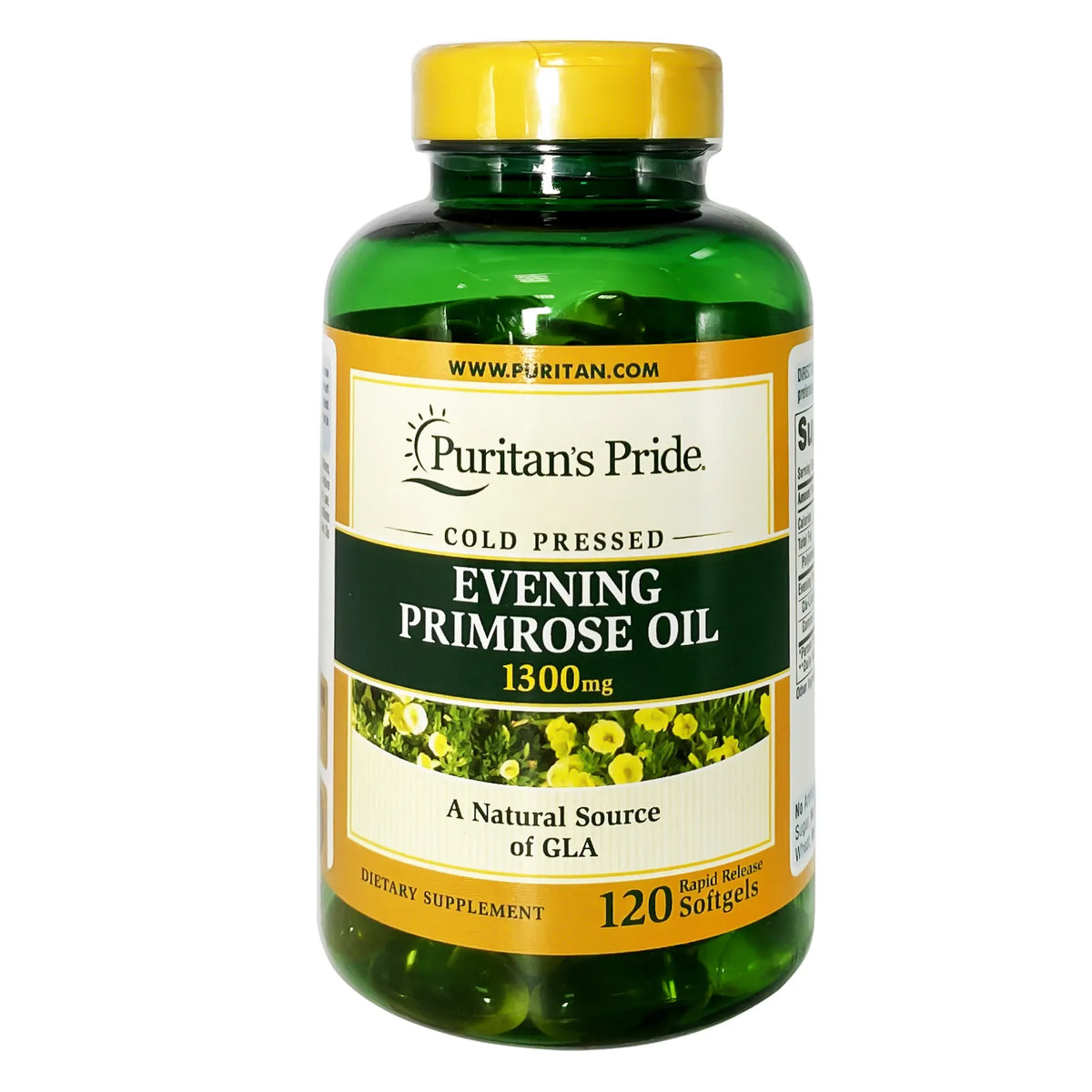 Puritan's Pride Evening Primrose Oil 1300 mg – 120 Softgels - Beauty Vitamins