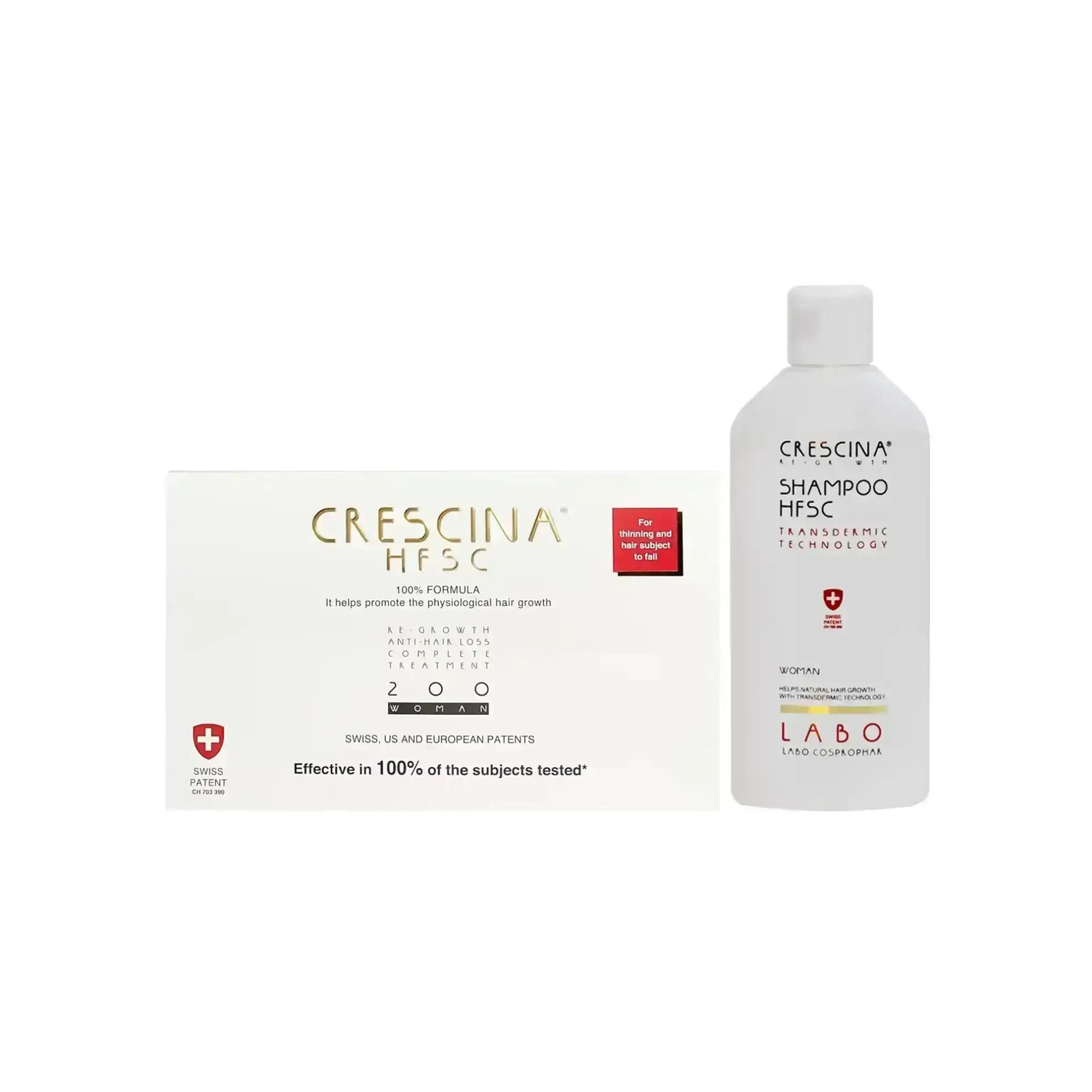 package Crescina 200 Women  10+10 & Transdermic Shampoo For Women