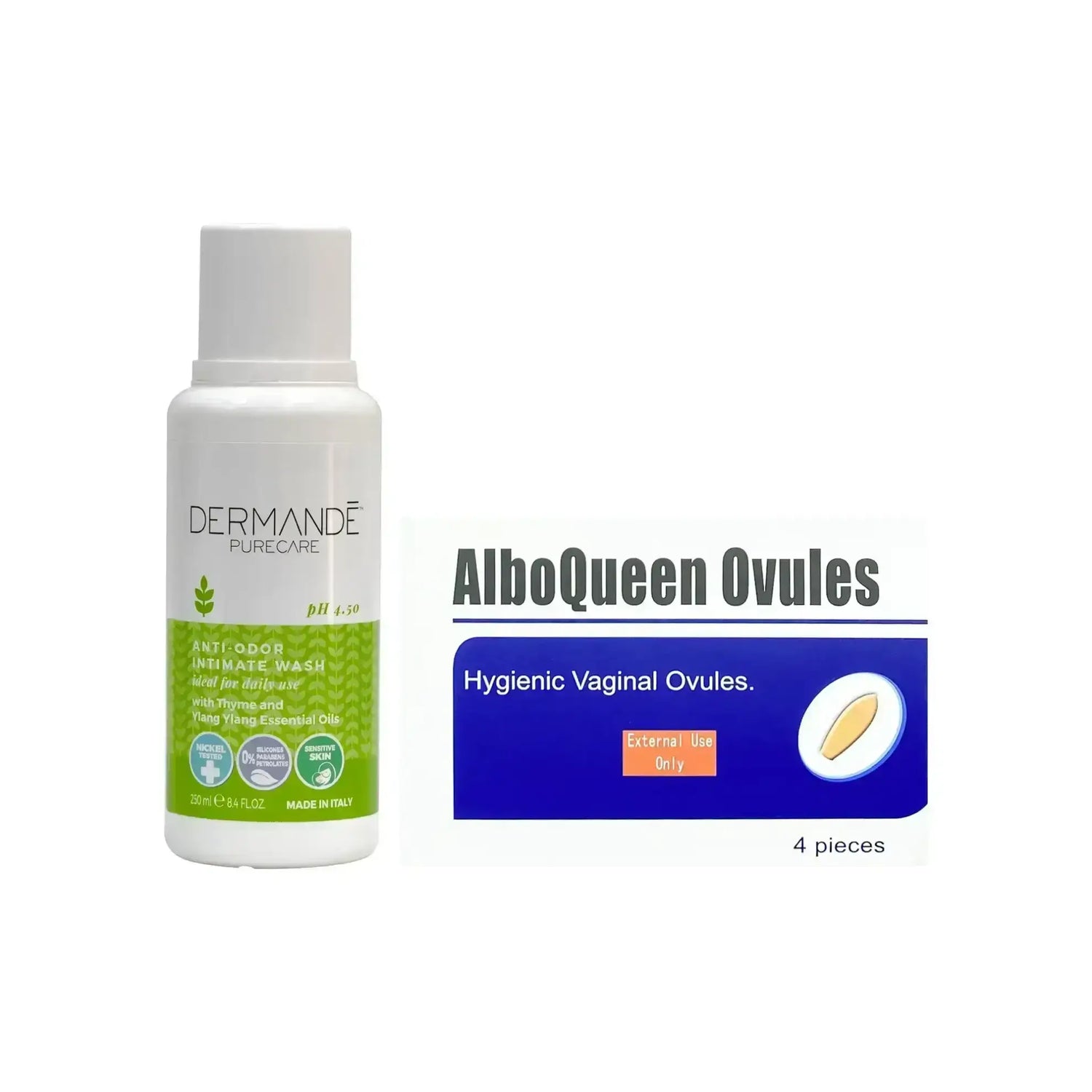 package Albo Queen 4 + Dermande Anti Oder Intimate Wash