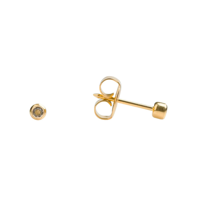 Studex 18K Gold Baby Bezel Cubic Zirconia Earrings 2 mm 3320