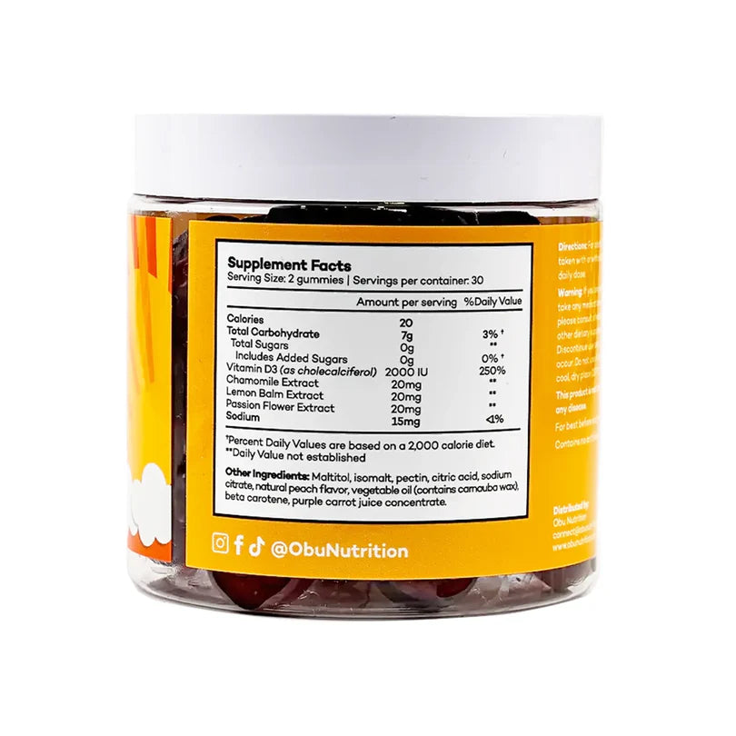 Obu Vitamin D3 Gummies with Peach Flavor 60 Pcs