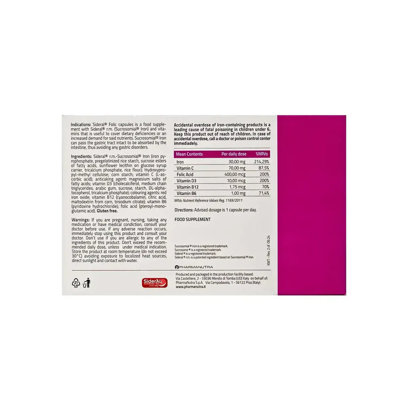 Sideral Folic 30mg Capsules