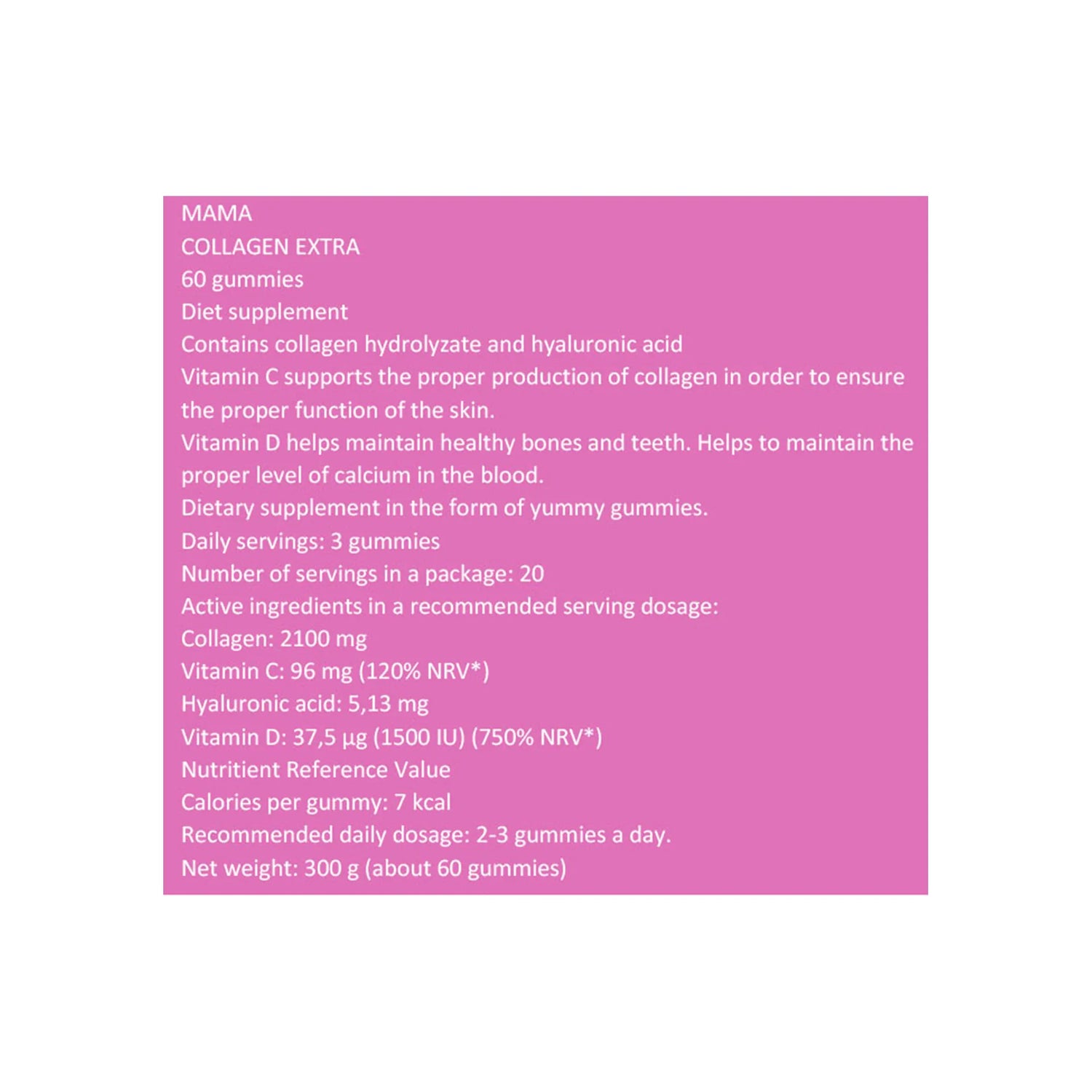 Fit 4 Life Collagen Extra Mama Gummies 60'S