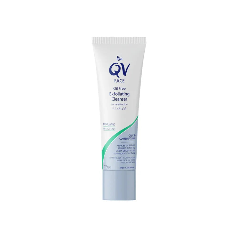 Qv Face Oil Free Exfoliating Cleanser For Oily & Combination 75 G