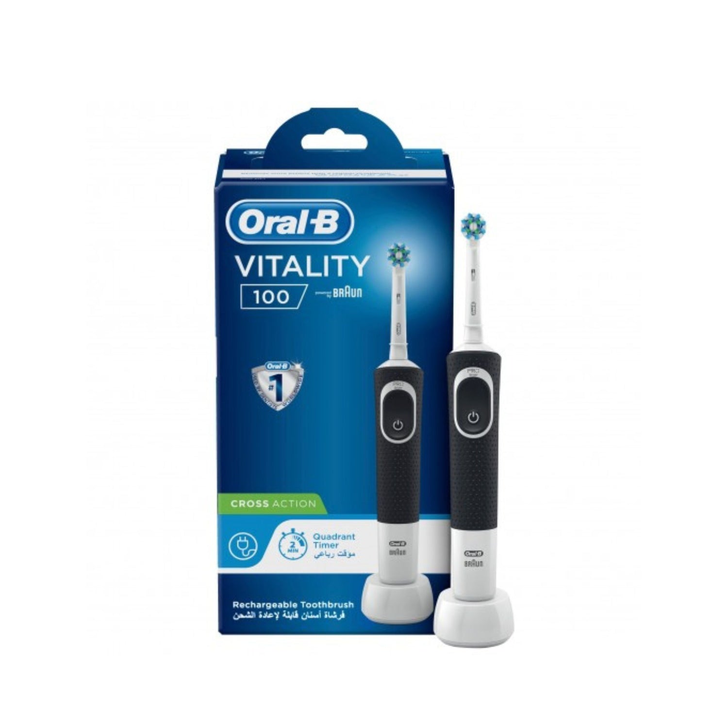 أورال بي فيتاليتي 100 فرشاة أسنان كهربائية لون أسود