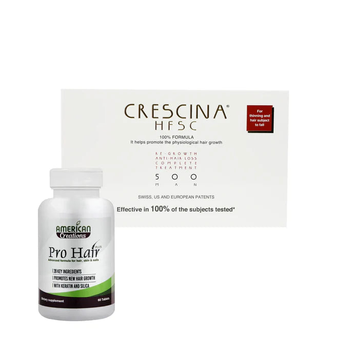 Pro-Hair & Crescina Hair Loss and Regrowth Treatment Set – 500 HFSC - Beauty Vitamins