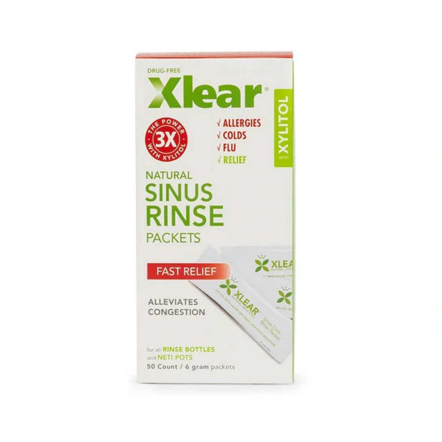 Xlear Xylitol Natural Sinus Rinse Packets 50 Pcs x 6g