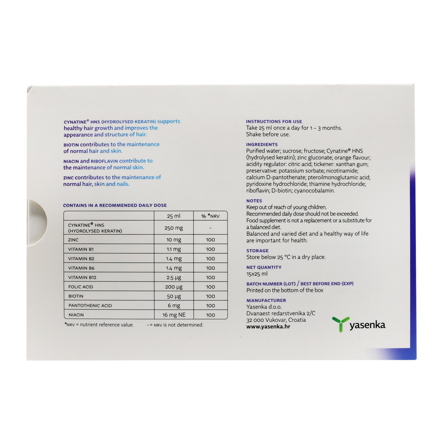 ياسينكا سكين ايج أمبولات محفزة للشعر 15*25 مل