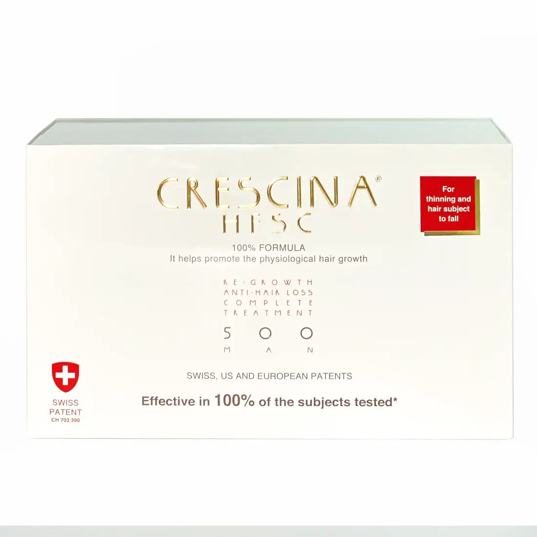 Crescina HFSC 100 Man Hair Regrowth Treatment 10 Ampoules – Front Packaging