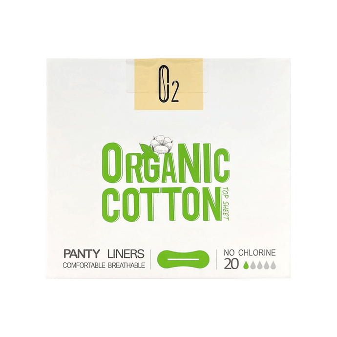 O2 organic cotton panty liners 20 pc