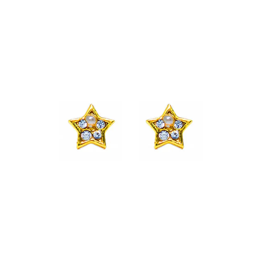 Lustrous 18 K Gold Plated Flower Star (9Mm) 129